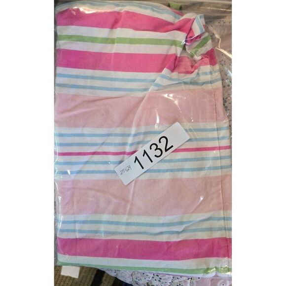 Pottery Barn Kids Striped Cotton Storage/Laundry bag With Green Ties - Picture 9 of 9